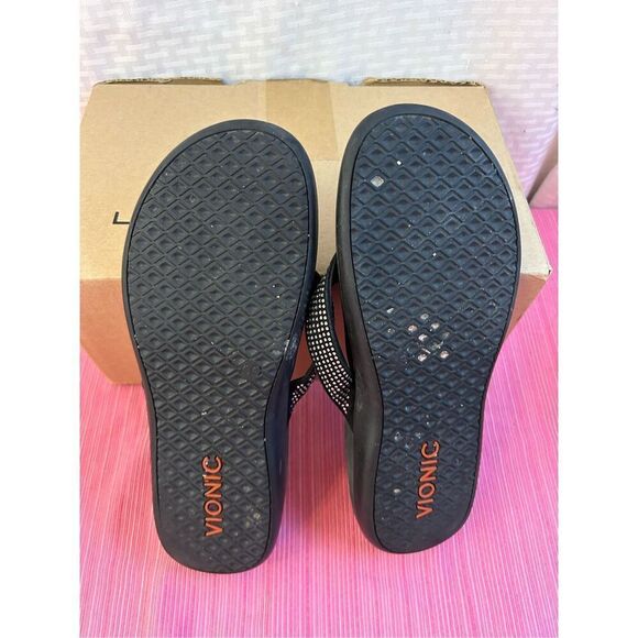 Vionic flip flop sandals size 9 bling straps missing a few - Picture 4 of 6